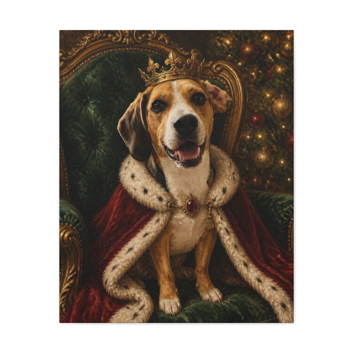 Custom Christmas Pet Portrait Canvas, view 3