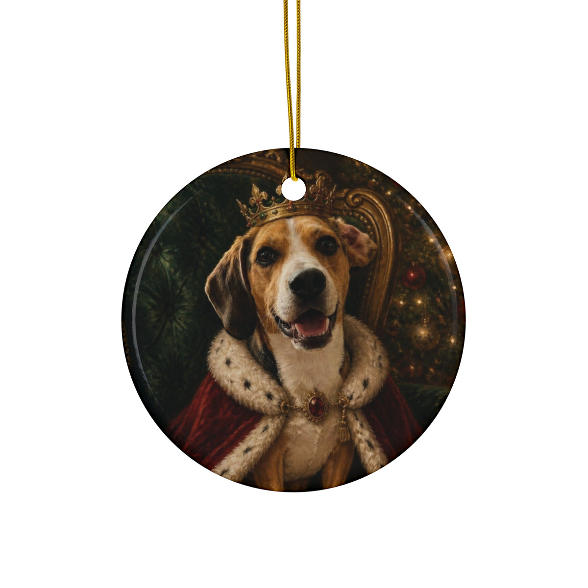 Custom Pet Portrait Christmas Ornament, view 1