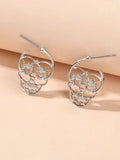 Silver Skull Stud Earrings, view 1