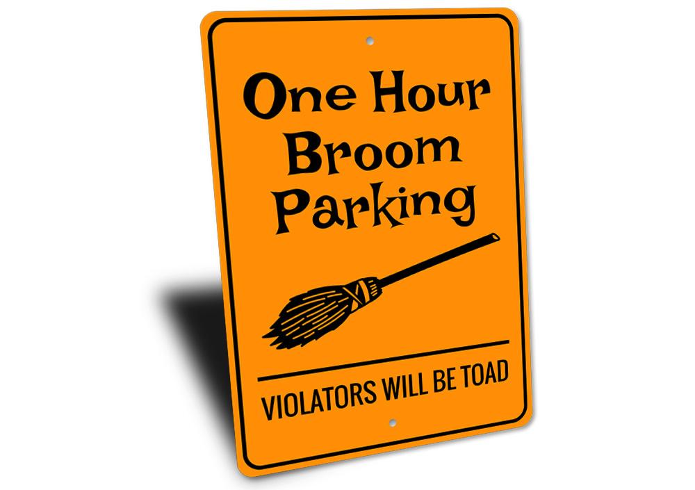 Broom Parking Halloween Sign, view 2