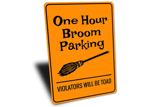 Broom Parking Halloween Sign, view 2