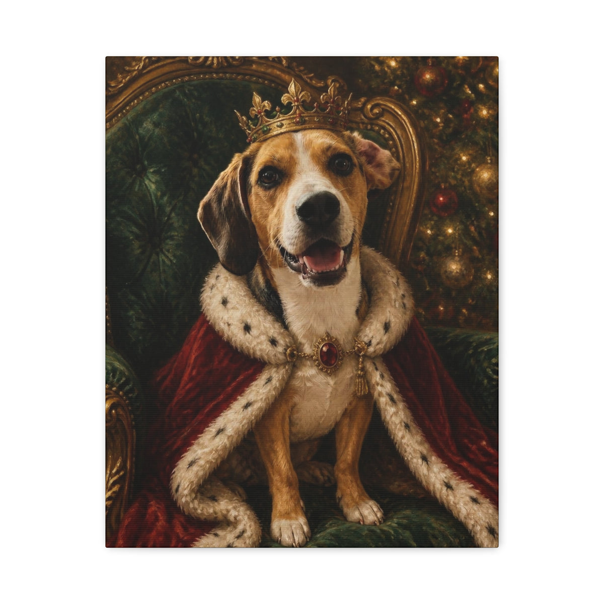 Custom Christmas Pet Portrait Canvas, view 2