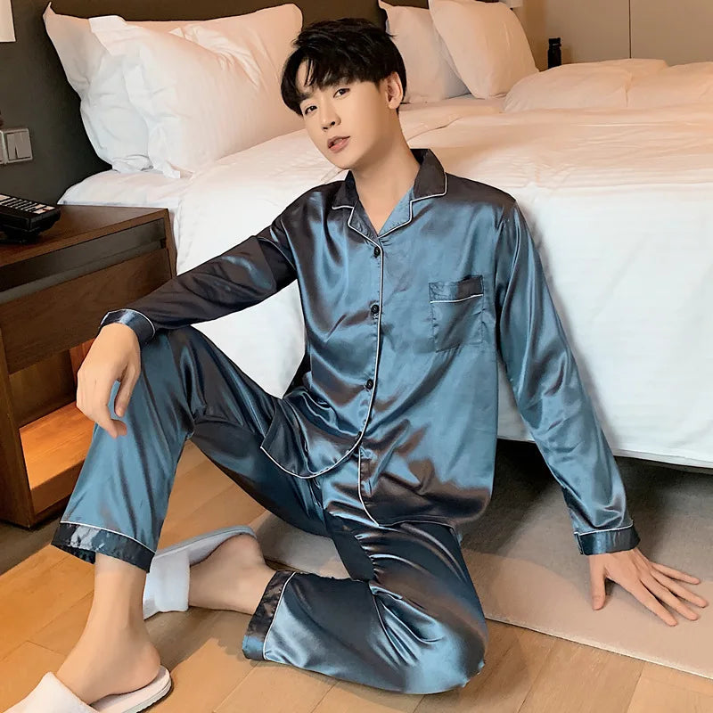The Classic Satin Button-Down Pajamas