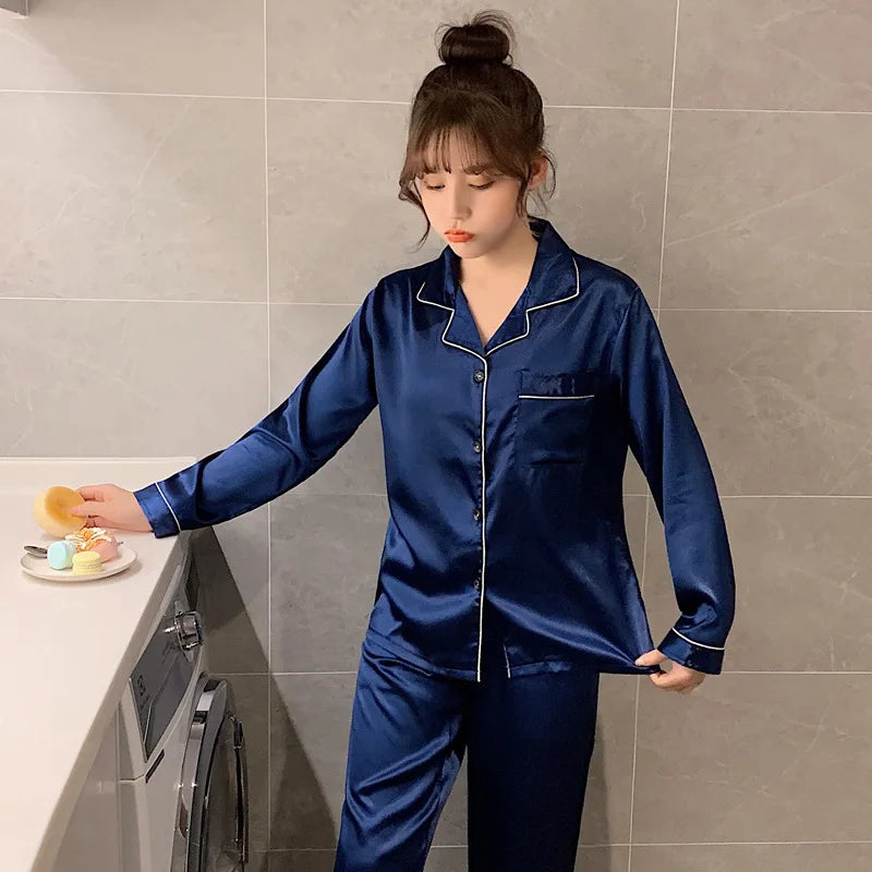 The Classic Satin Button-Down Pajamas