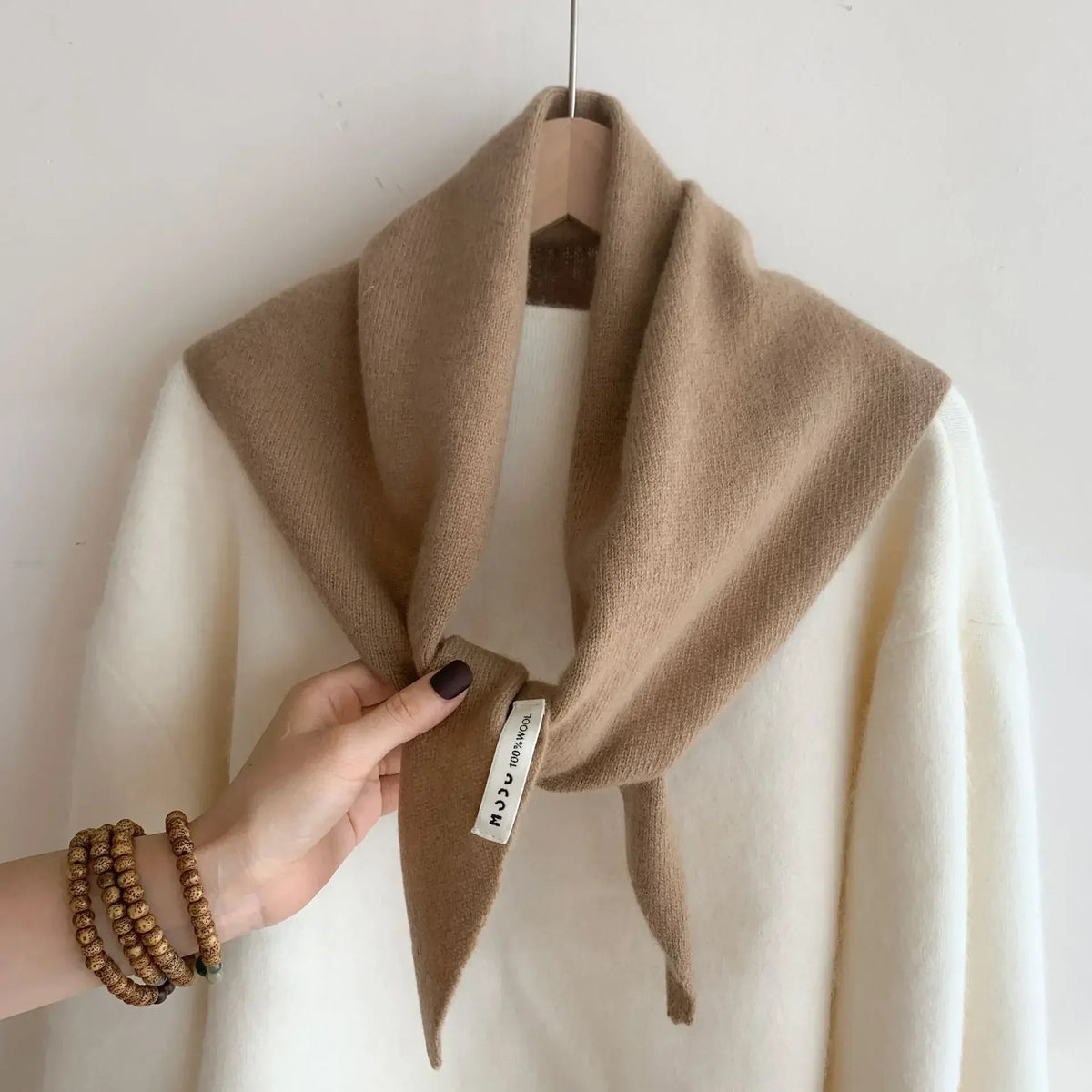 The Knit Wool Triangle Scarf