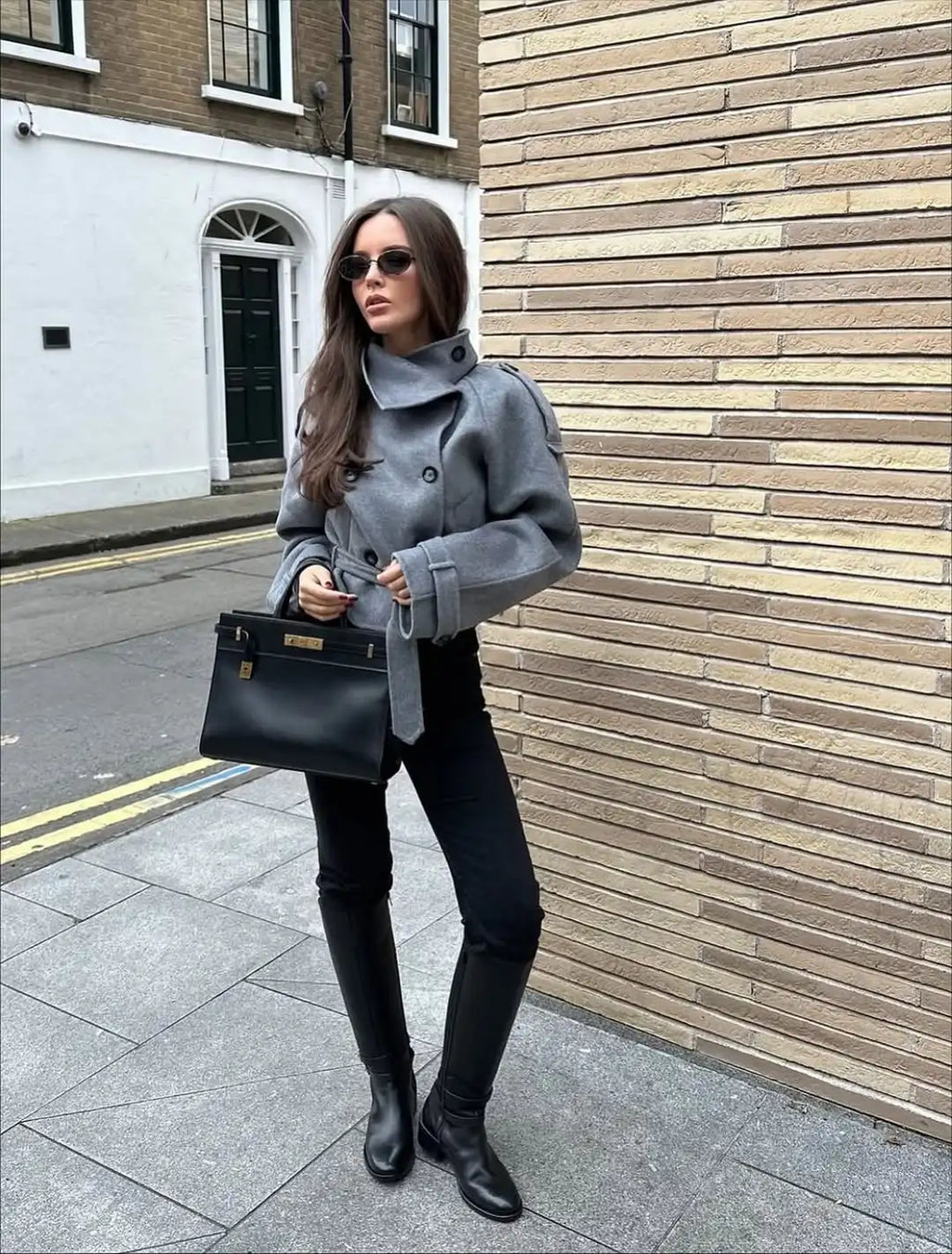 The High-Collar Lace-Up Overcoat