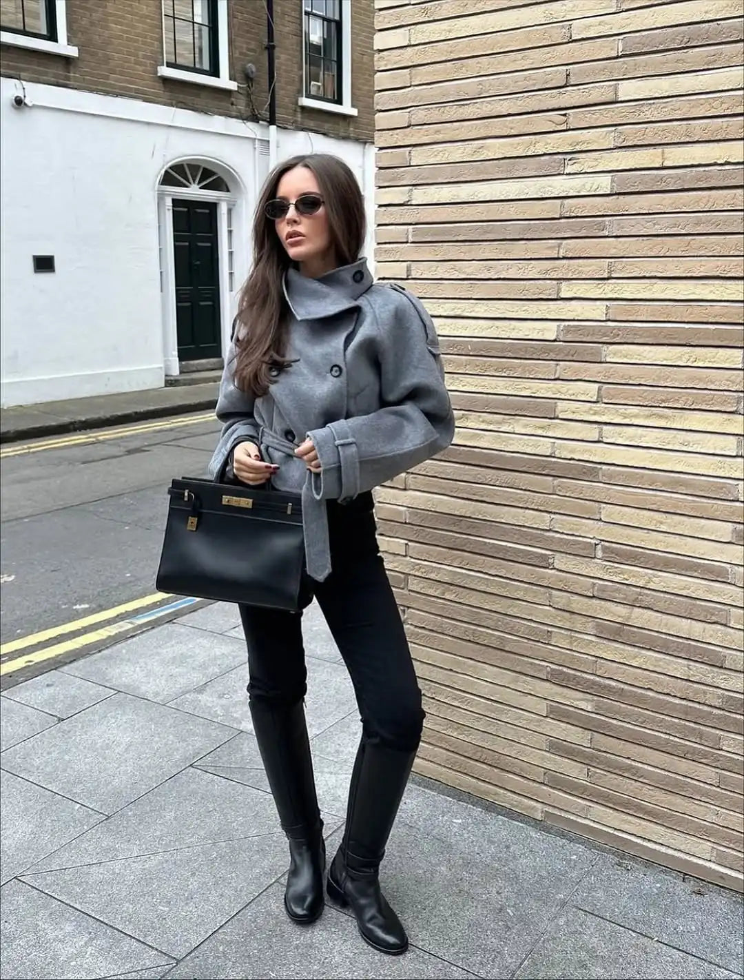 The High-Collar Lace-Up Overcoat