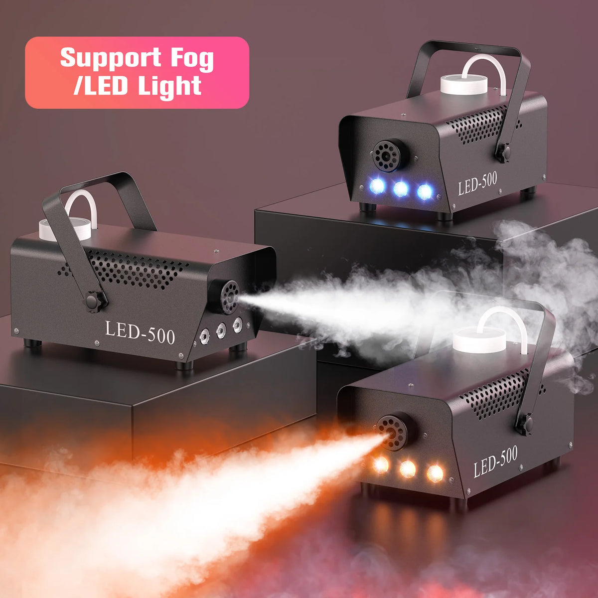 500W RGB Fog Machine with Remote Control