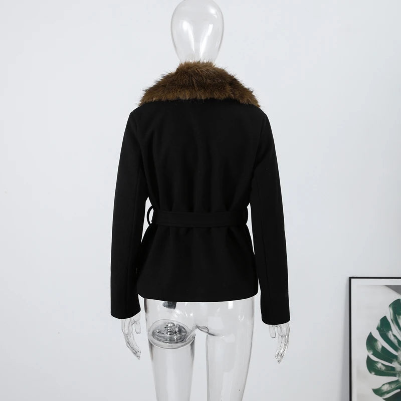 The Belted Cruelty-Free Fur Shawl Coat