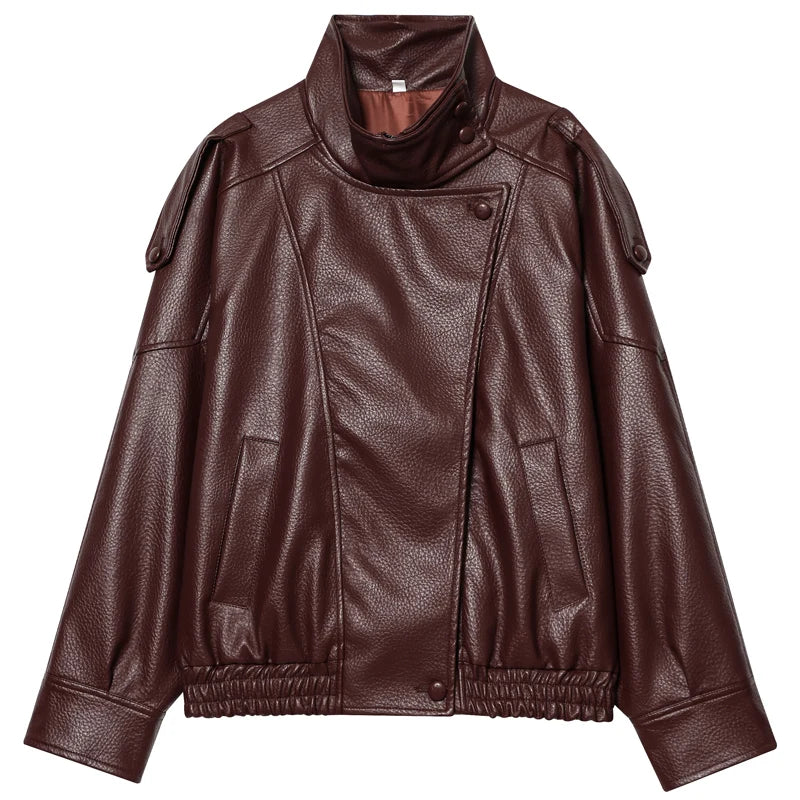 The Cropped Cruelty-Free Leather Bomber