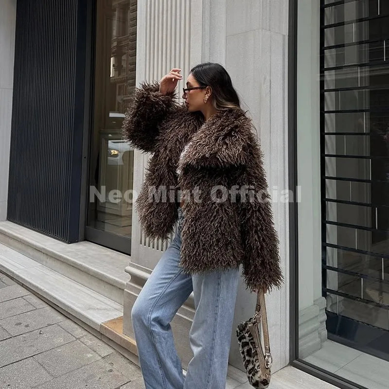 The Big-Collar Cruelty-Free Fur Jacket