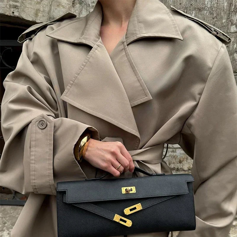 The Lace-Up Belted Short Trench