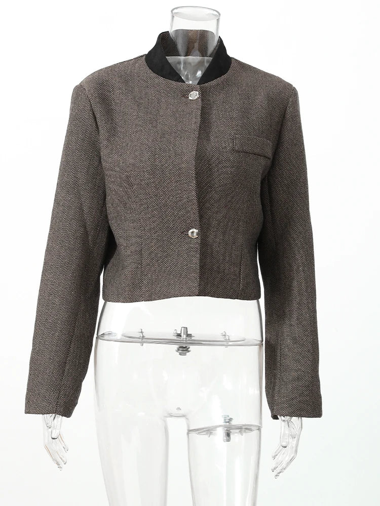 The Contrast-Trim Tweed Blazer