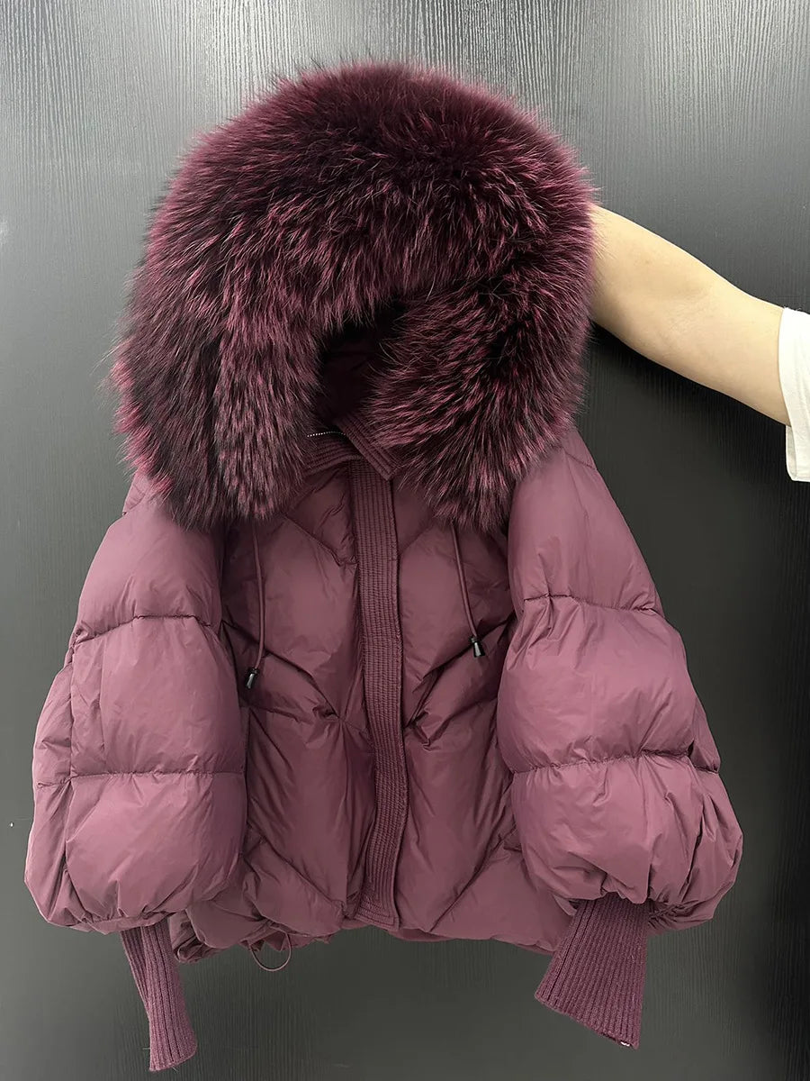 The Down Puffer with Natural Fur Collar