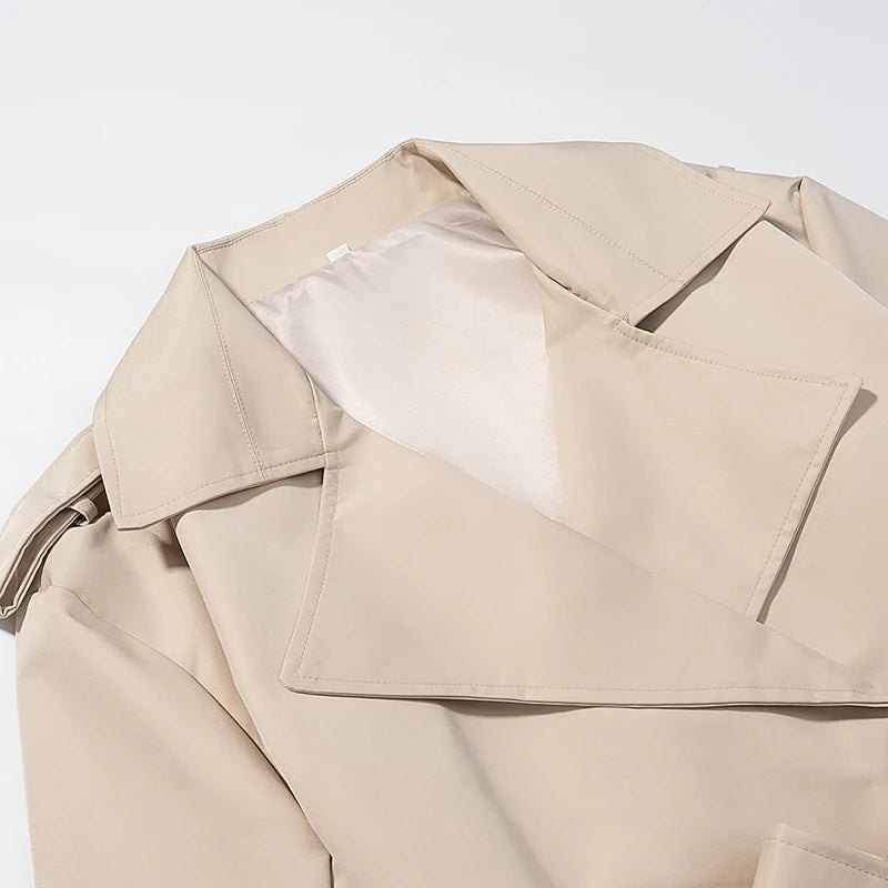 The Lace-Up Belted Short Trench
