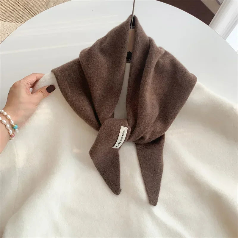 The Knit Wool Triangle Scarf