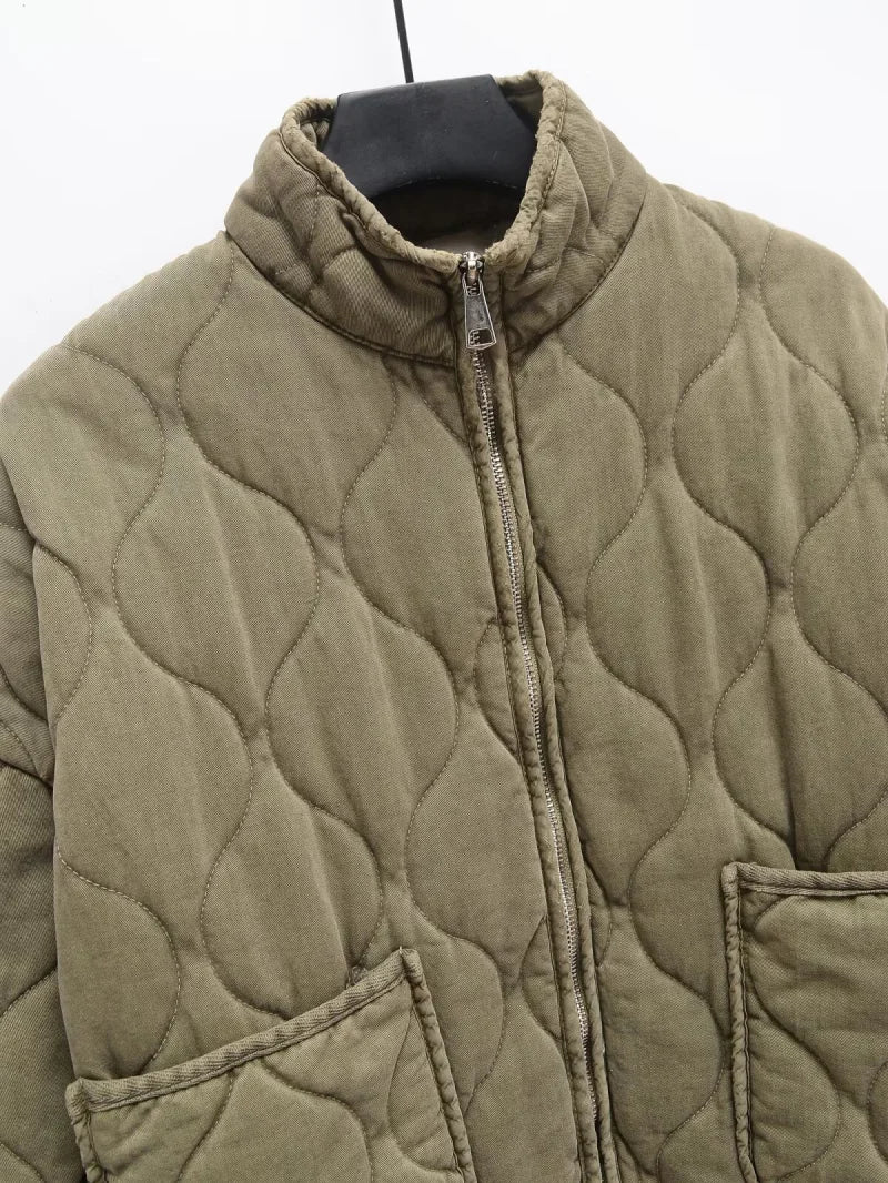 The Quilted High-Collar Jacket