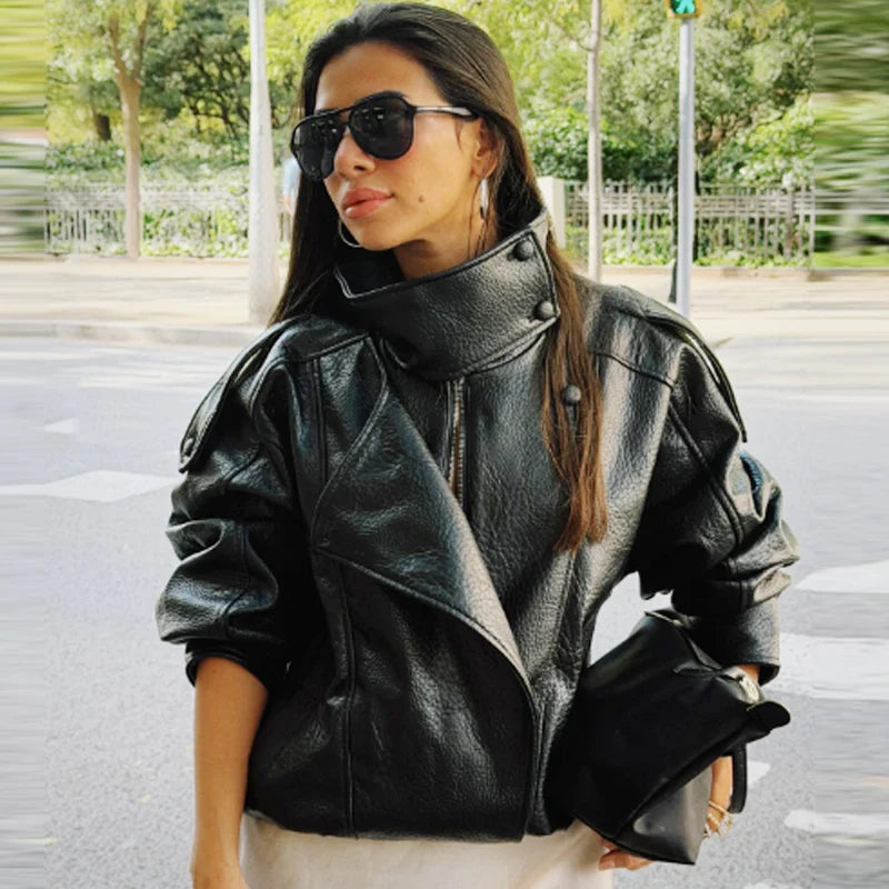 The Cropped Cruelty-Free Leather Bomber
