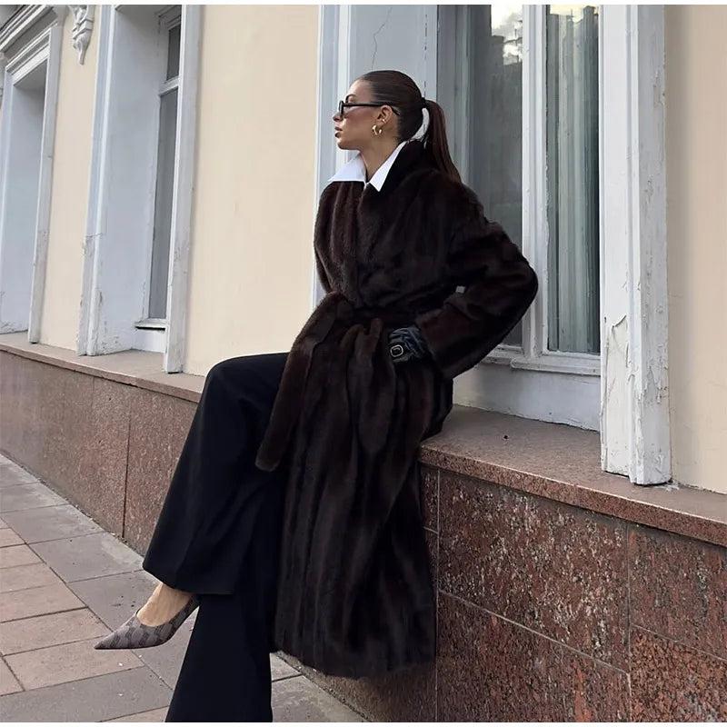 The Long Brown Cruelty-Free Fur Coat