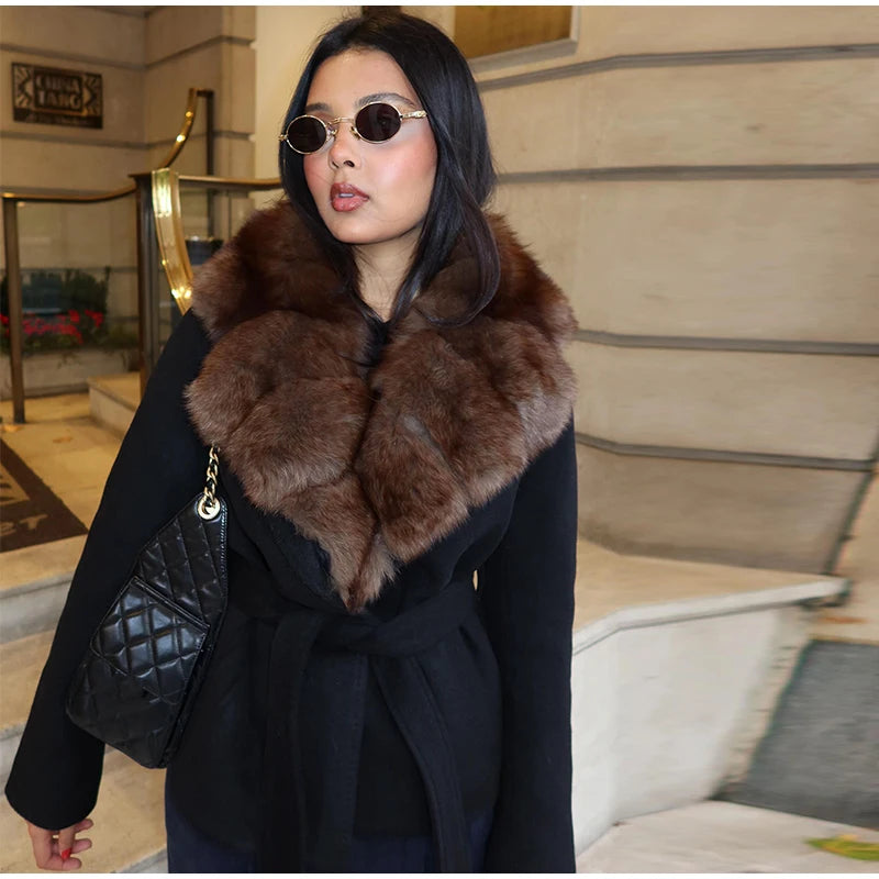 The Lace-Up Shawl-Collar Coat