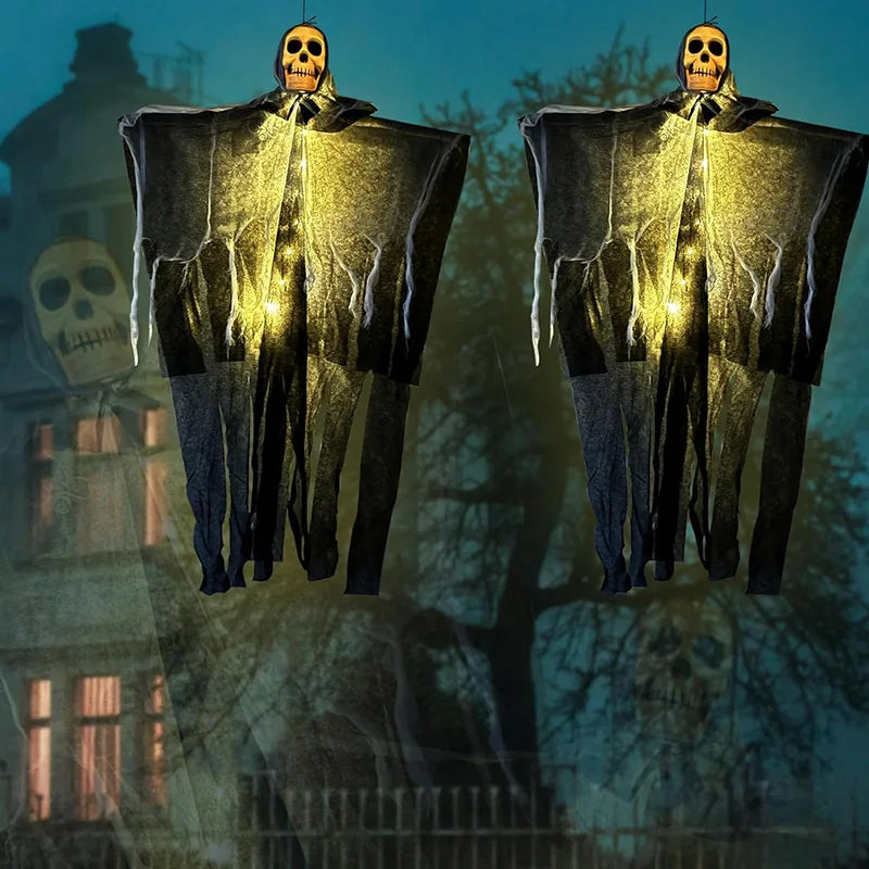 Hanging Skull Ghost Decoration, view 3