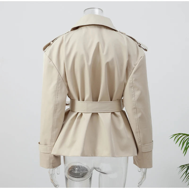 The Lace-Up Belted Short Trench