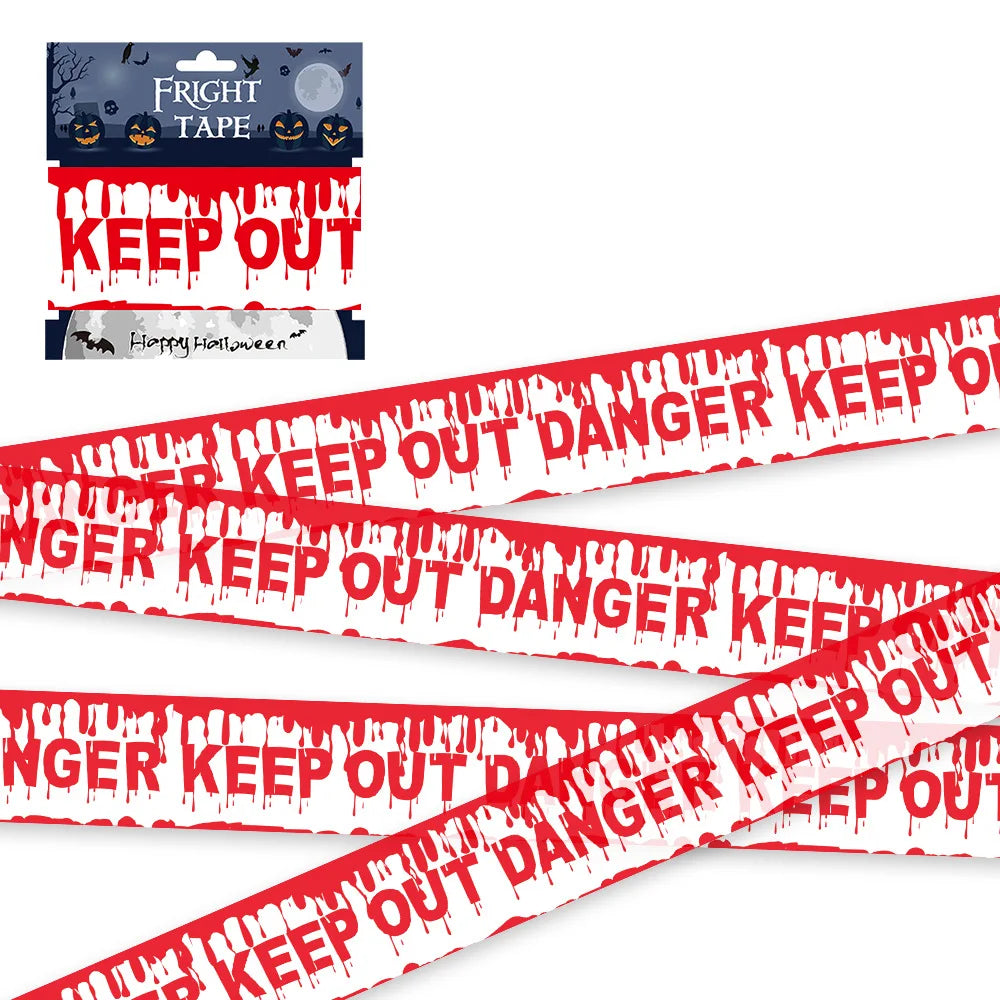 Skull Warning Tape Halloween Decoration