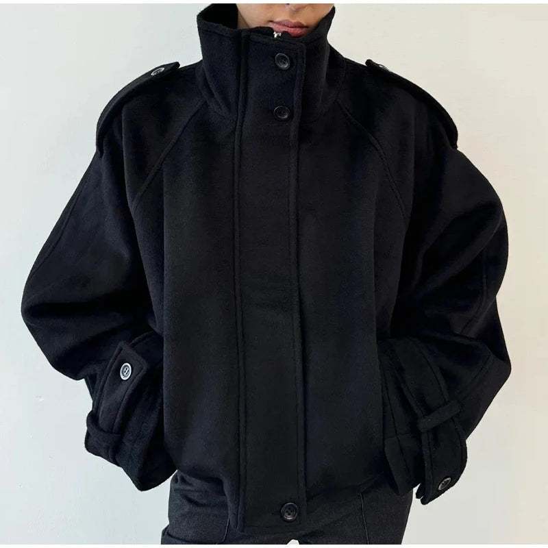 The Stand-Collar Boxy Jacket