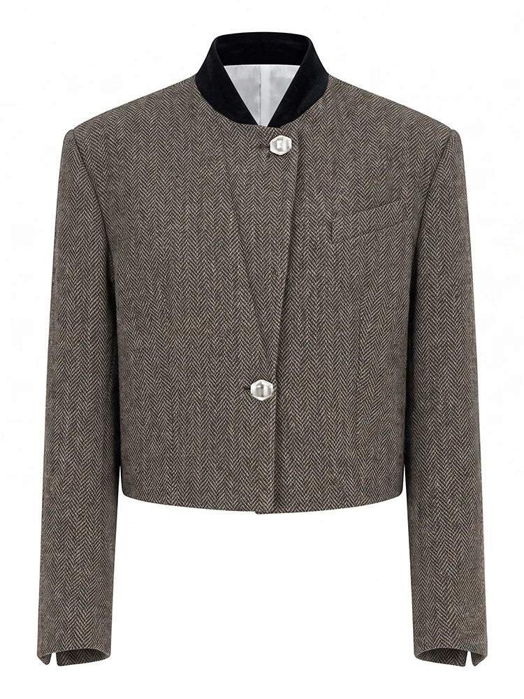 The Contrast-Trim Tweed Blazer