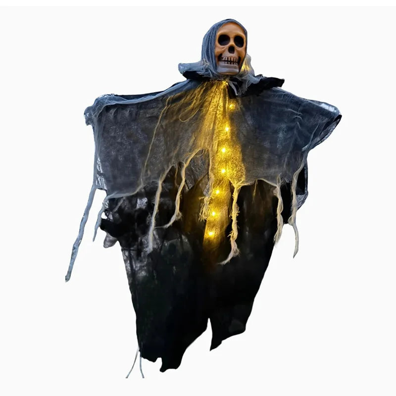 Hanging Skull Ghost Decoration — Lighted or Unlit