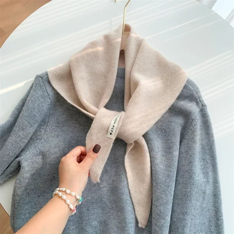 The Knit Wool Triangle Scarf
