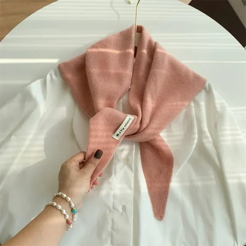The Knit Wool Triangle Scarf