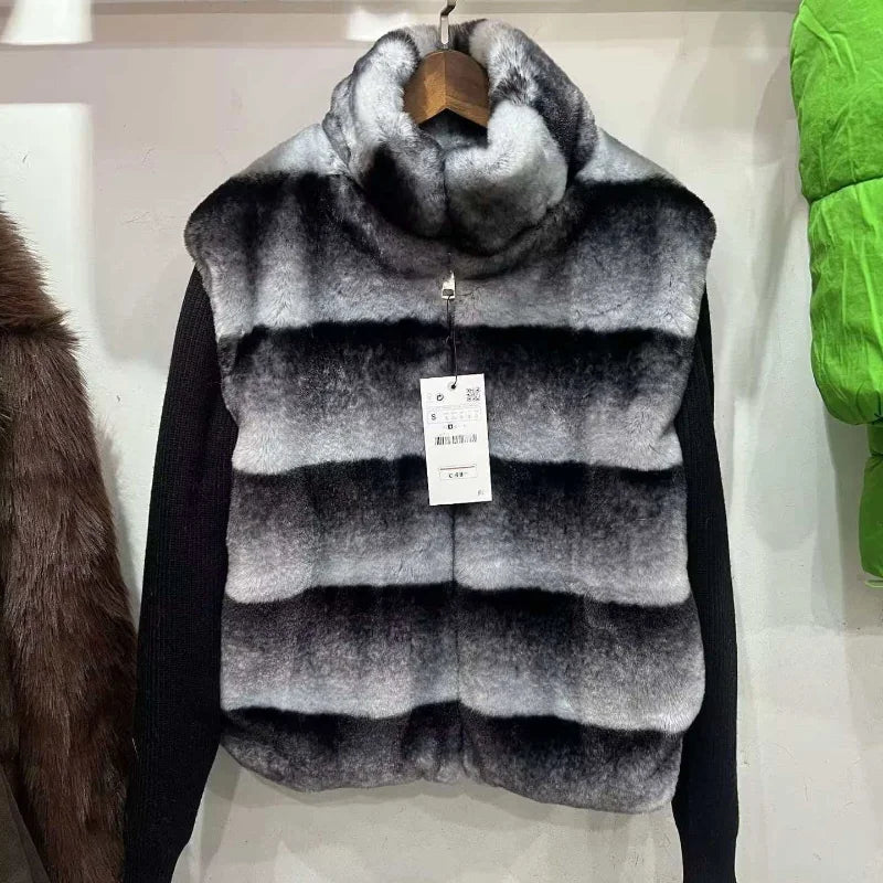 The Cruelty-Free Fur Panel Zip Jacket