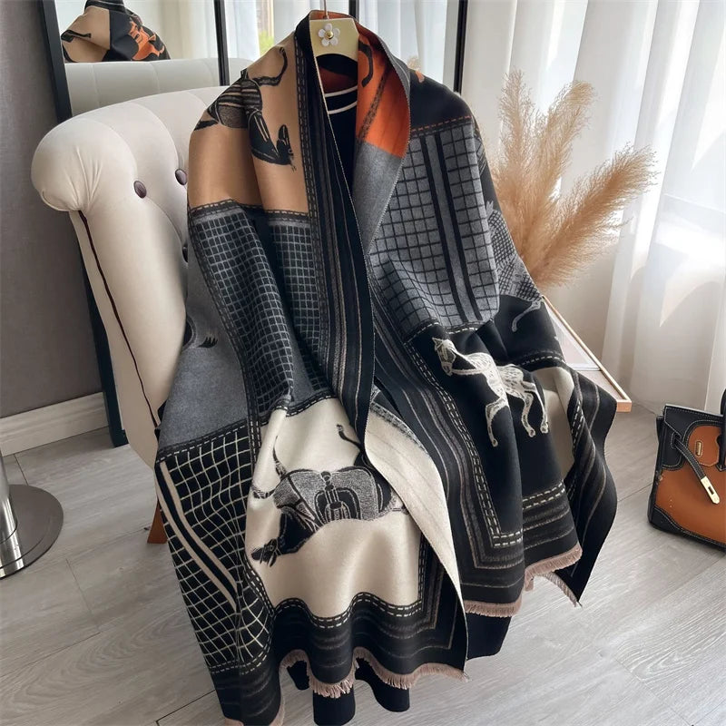 The Oversized Plaid Blanket Scarf — product view 4