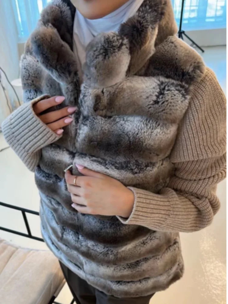The Cruelty-Free Fur Panel Zip Jacket