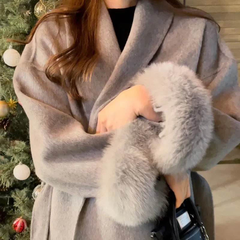 The Cruelty-Free Fur Cuff Wrap Coat