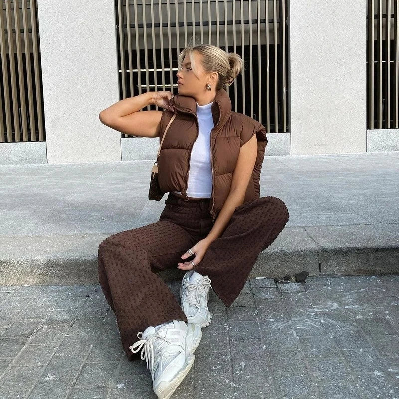 The Cropped Quilted Vest — product view 5