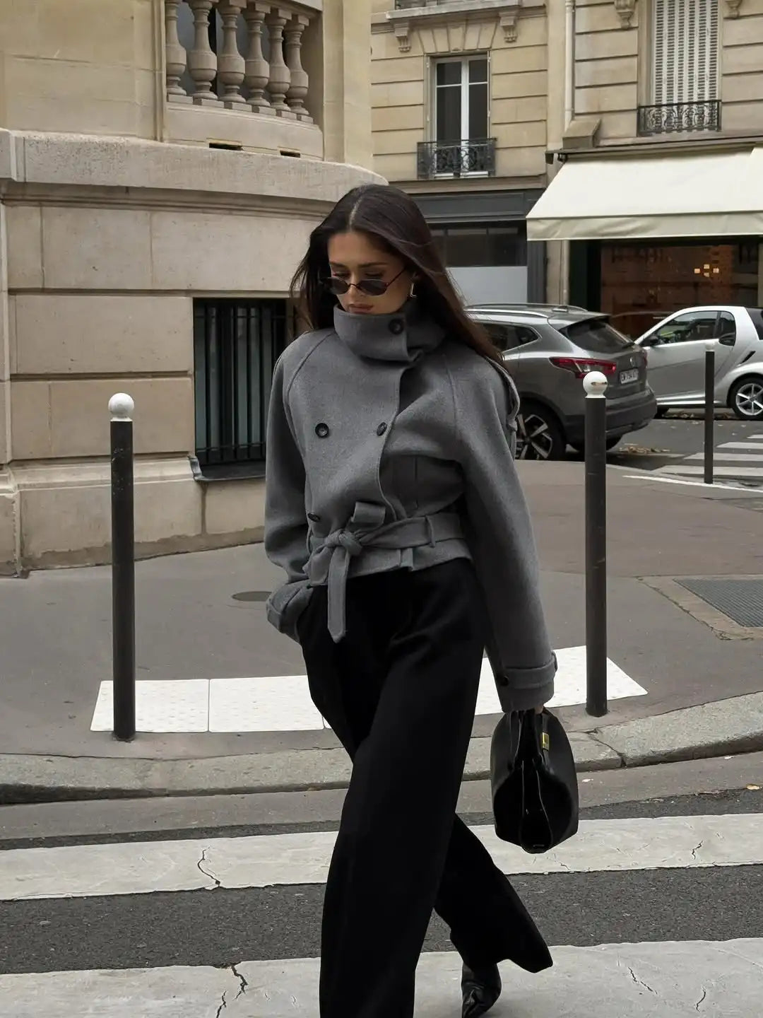 The High-Collar Lace-Up Overcoat