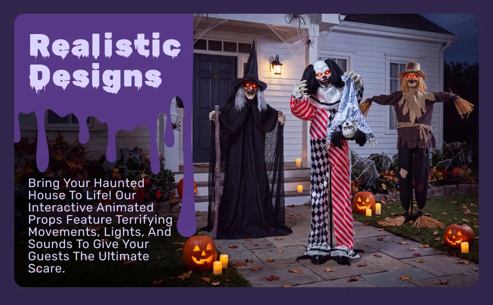 6 ft Animated Flying Grim Reaper with Light & Sound