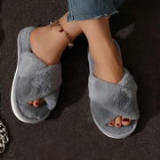 The Fluffy Cross-Strap Slides — product view 7