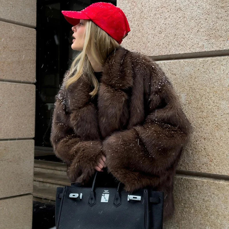 The Oversized Gradient Cruelty-Free Fur Jacket