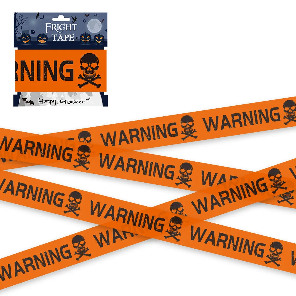 Skull Warning Tape Halloween Decoration