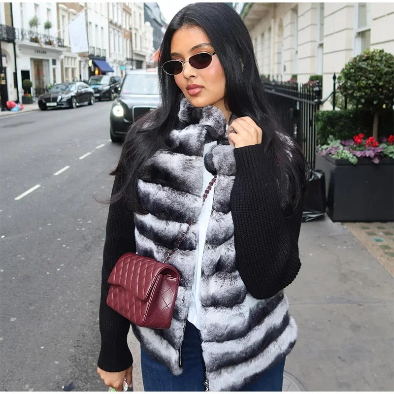 The Cruelty-Free Fur Panel Zip Jacket