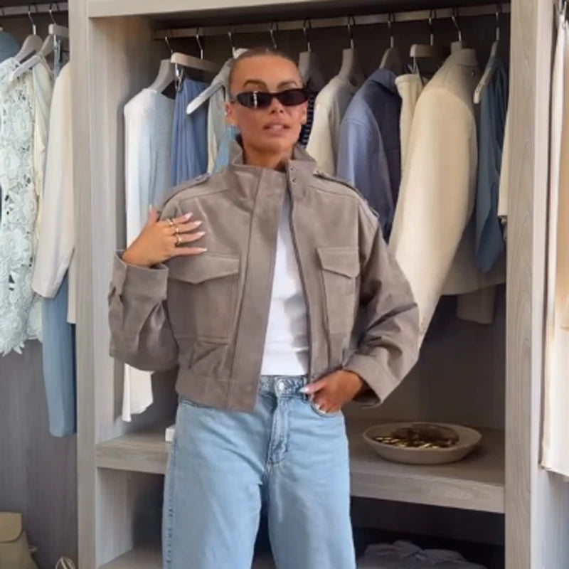The Zip Cruelty-Free Suede Belted Jacket