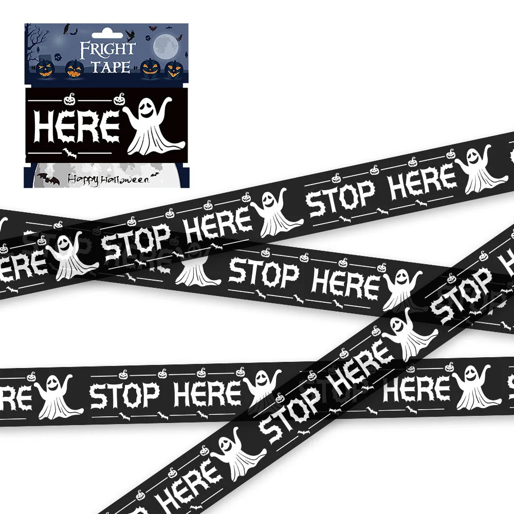 Skull Warning Tape Halloween Decoration