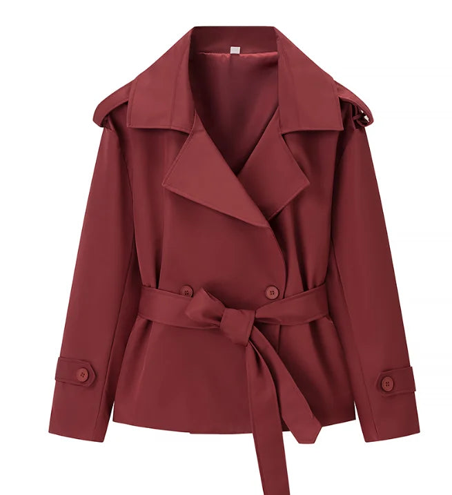 The Lace-Up Belted Short Trench