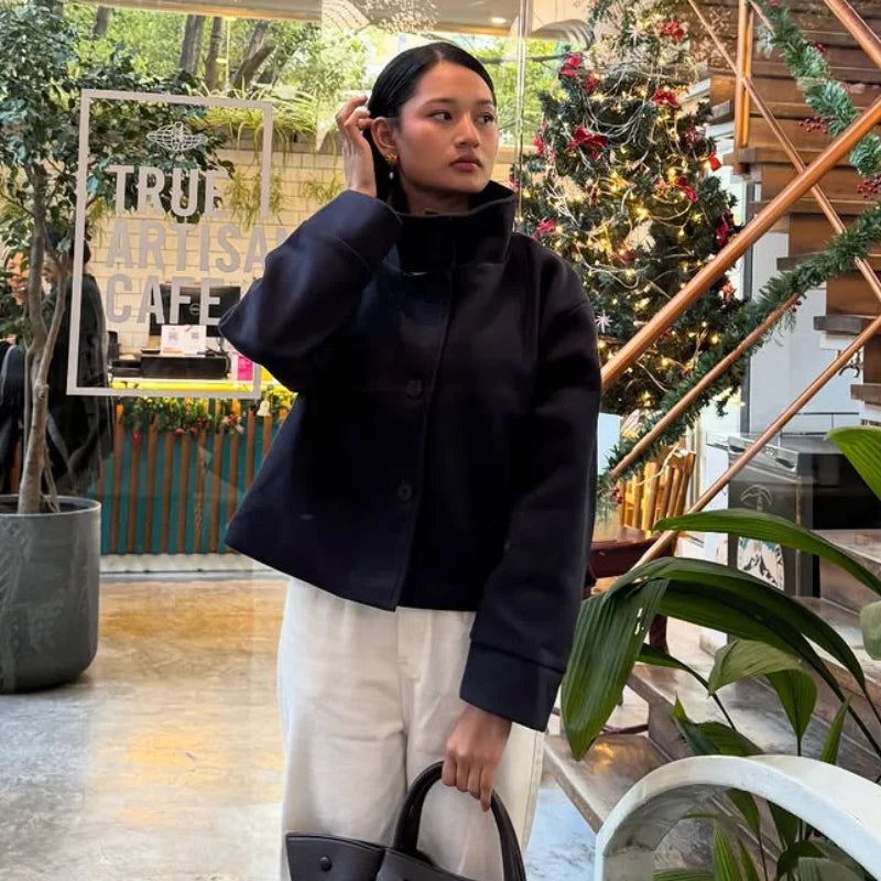 The High-Neck Asymmetric Coat