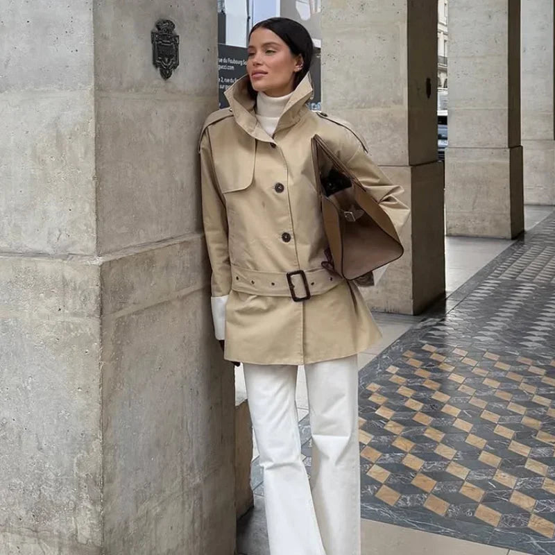 The V-Neck Belted Trench