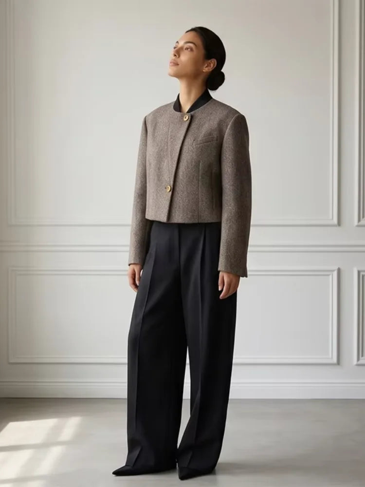 The Contrast-Trim Tweed Blazer