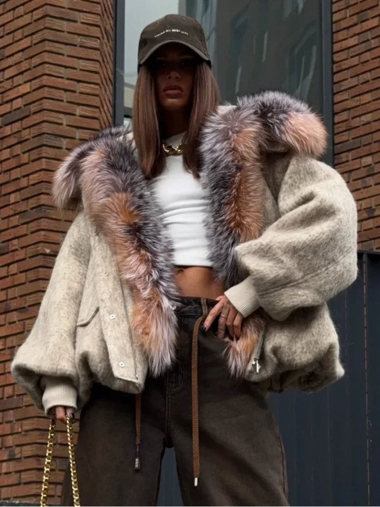 The Cruelty-Free Fur Trim Patchwork Coat